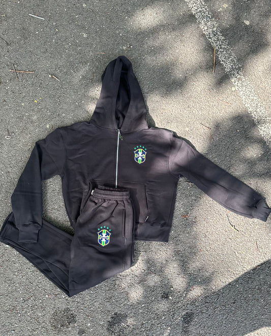 BOD La Bràzila Zip Up Flares Tracksuit Black