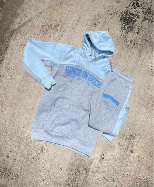 BandzOnDeck Originals Baby Blue And Grey Tracksuit