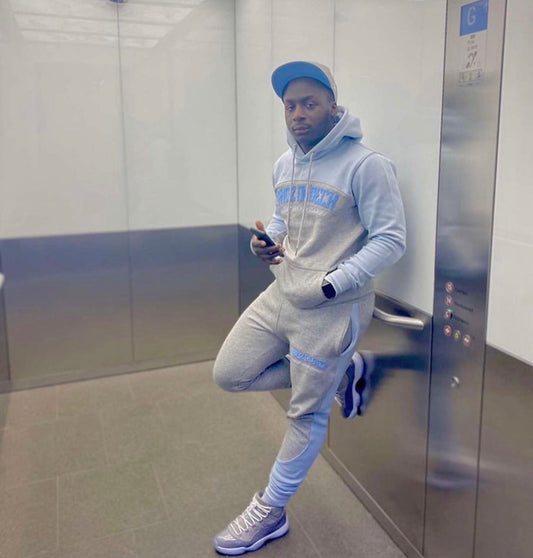 BandzOnDeck Originals Baby Blue And Grey Tracksuit