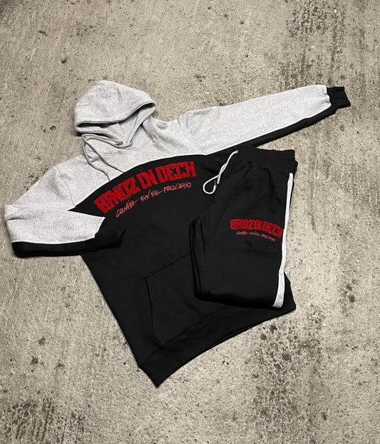 BandzOnDeck Originals Grey And Black Red Tracksuit