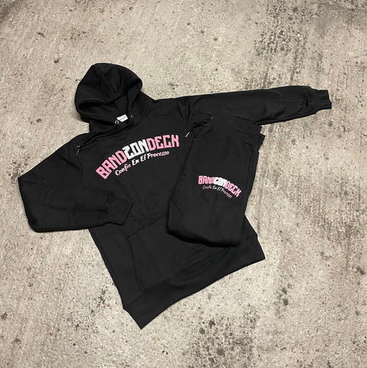 BANDZONDECK Pink Line Black Tracksuit