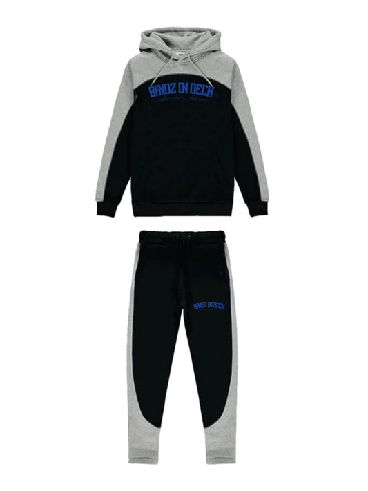 Grey And Black Blue Chenille Tracksuit